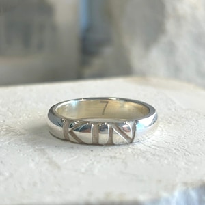 Sterling silver engraved personalized name ring/custom engraved ring/engraved name ring/engraved ring
