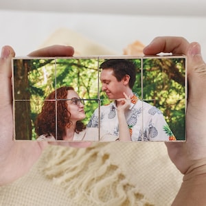 Cube photo personnalisé, Cadeaux d'anniversaire créatifs pour la Saint-Valentin, En bois et personnalisé, cadeau pour lui et elle