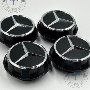 Mercedes Maybach 60mm AMG Black Surround Wheel Center Cap, Maybach 60mm Size Car Emblem Logo Wheel Center Hub Rim Caps Cover For Amg Benz