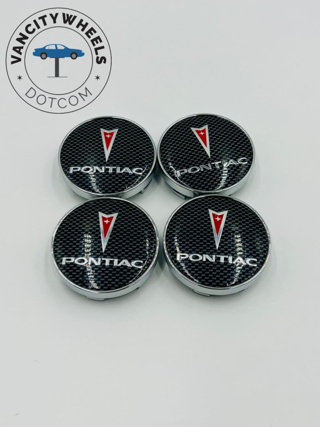 Premium 4pcs Pontiac Wheel Center Caps in Varied Sizes & Wheel Cap Base