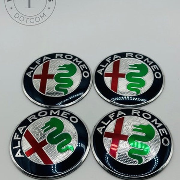 4PCS 56mm Alfa Romeo Stickers Emblems: Unleash the Exquisite Potential of Your Car with Green Black Chrome