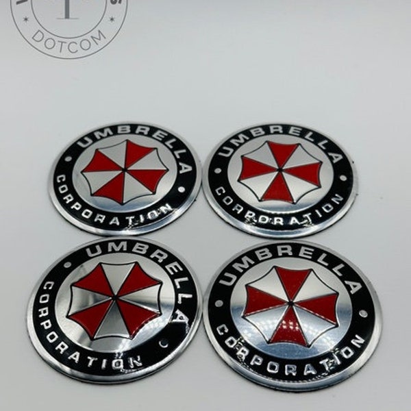 4 STÜCKE 56mm Umbrella Corp Aufkleber Embleme: Entfesseln Sie das exquisite Potenzial Ihres Autos mit Rot Schwarz