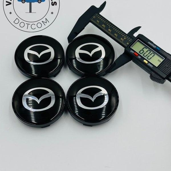 Premium 4Pcs MAZDA Wheel Center Caps in Varied Sizes & Wheel Cap Base Colors