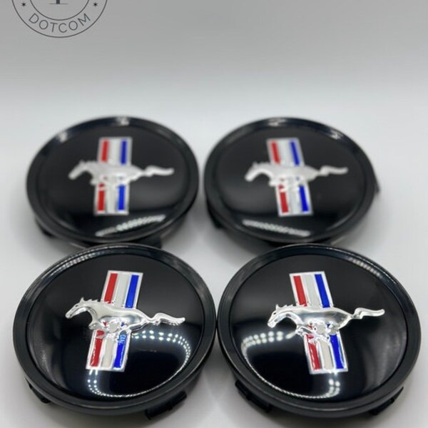 Unleash Power with Best 4pcs 75mm/2.83in Gloss Black Wheel Center Caps for your Ford Mustang
