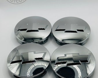 Set Of 4 Chevrolet Chrome Alloy Wheel Center Caps 83mm, Center Hub Caps Chevrolet 83mm, Chevrolet Wheel Cap Replacement