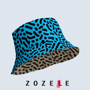Bucket hat colorful Reversible bucket hat Unique pattern hat Summer hat with unique design Unisex bucket hat women Bucket hat men blue hat