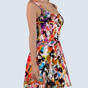 Colorful mini dress for women Multicolored mini dress Sleeveless mini dress Summer dress for women Dress for party Skater Dress Unique dress
