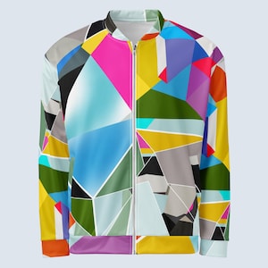 Bomber jacket colorful Bright jacket Party jacket Unisex Colorful jacket Men&#39;s 70s 80s clothing Unique Bomber jacket Funky bomber jacket