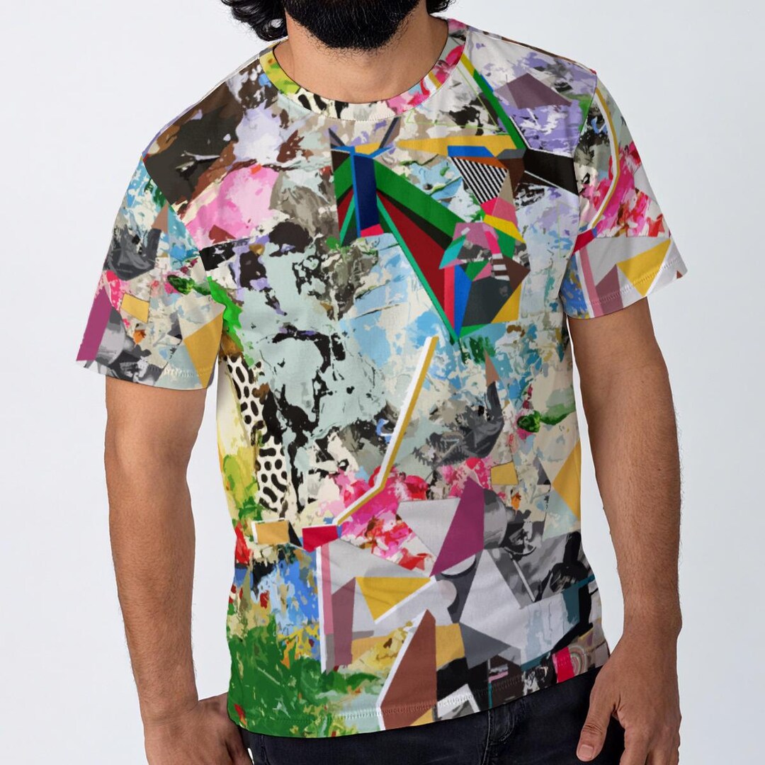 Colorful T-shirt for Men Abstract Art Tshirt Artistic Tee for Men ...
