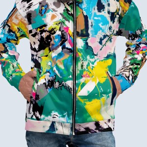 Men&#39;s bomber jacket graffiti Funky jacket men&#39;s streetwear bright jacket Artistic streetwear Colorful jacket Men Party jacket Vibrant jacket