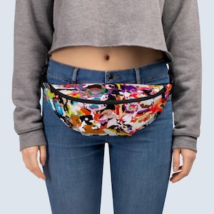 Colorful Fanny Pack Unique travel bag Multicolor bum bag Multicolor waist bag Colorful hip bag Women&#39;s fanny pack Unisex fanny pack Bright