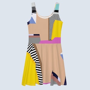 Geometric dress for women Women&#39;s dress geometric Women&#39;s mini dress for women Colorful dress Ladies dress colorful sleeveless dress bright