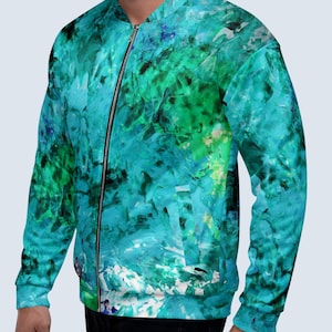 Blouson aviateur OCEAN Blouson aviateur unisexe Veste printemps Veste d&#39;été Veste de festival Veste de soirée pour homme Blouson bleu Blouson aviateur bleu