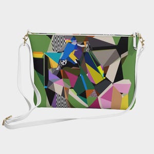 Damentasche bunte Tasche für Frauen Crossbody Tasche Vegan Ledertasche Kleine Tasche geometrische Damen Multicolor Tasche Crossbody helle Umhängetasche