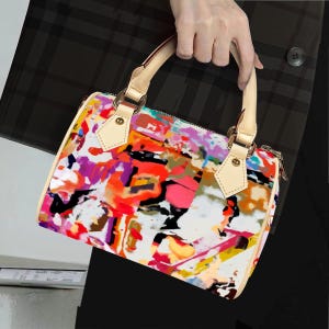Statement Handbag Women Classic Barrel PU Leather Handbag Colorful Original Design Elegant Vegan Leather Shoulder Bag Party handbag Event