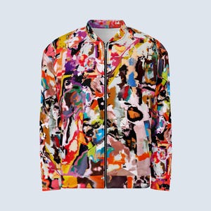 Colorful Abstract Art Bomber Jacket - Unisex Graphic Print