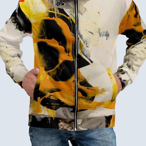 Men&#39;s bomber jacket abstract Funky jacket men&#39;s streetwear bright jacket Artistic streetwear Colorful jacket for Men Party jacket Art jacket