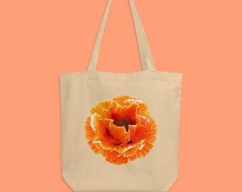 Poppy Tote Bag, Floral Tote tas, Bloementas, Botanische Tote tas, Cadeau Idee, Boodschappentas, Mooie Bloementas, 100% Katoenen tas Eco-vriendelijk