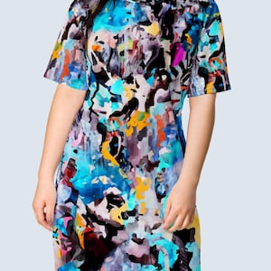 Colorful dress for women Women&#39;s colorful dress Abstract dress Multicolor dress Party dress for women Women&#39;s party dress Tshirt bright
