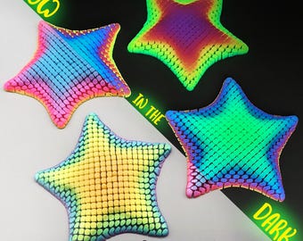 GLOW-in-the-DARK Rainbow Starfish - 3D Printed Fidget, Fun Desk Decor, ADHD Fidget, Satisfying Texture, Cool Unique Gift, Stress Relief