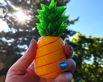 Pineapple - 3D Printed Multicolor Fun Desk Fidget, Fruit Loop, Colorful Twist, Summer Vibes, Fruit Fidget, ADHD Fidget, Satisfying Texture