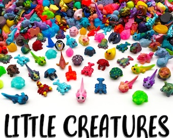 Little Creatures Mystery Grab Bag - 3D Prints in Solid and Multicolor, Cute Animal Statues, Random Mix, Minis, Fun Gift, Gotta Have Them All