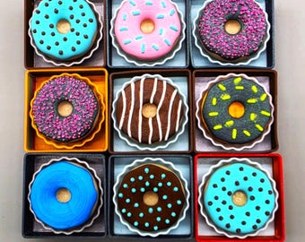 Donut Clicker - Custom 3D Printed Multicolor Fun Desk Fidget, Food Click, Summer Vibes Food Fidget, ADHD Fidget, Satisfying Snap and Texture