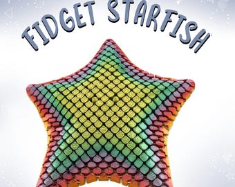 Starry the Starfish - 3D Printed Multicolor Fidget, Fun Desk Pal, ADHD Fidget, Satisfying Texture, Entertaining, Unique Gift, Stress Relief