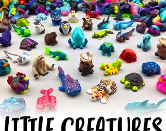 Little Creatures WHOLESALE SIZE Mystery Grab Bag - 3D Prints in Solid and Multicolor, Cute Animal Statues, Random Mix, Minis, Fun Gift