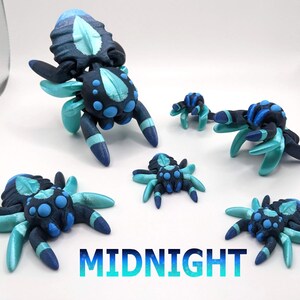 Tiny Jumping Spider 3D Printed Multicolor Midnight