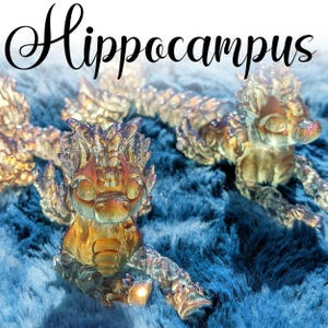 Translucent Glitter Hippocampus - 3D Resin Print