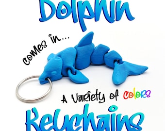 3D Articulated Dolphin Keychain: Kawaii Fidget, Ocean Lover Gift