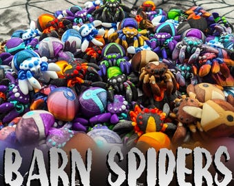 Barn Spider Mystery 5 Pack - 3D Printed Multicolor Fidget, Fun Desk Buddy, Pocket Pet, Unique Gift, Colorful, Small, Little, Creepy, Cute