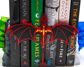 Fourth Wing Dragon Book Insert: 3D Printed Bookshelf Decoration