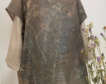 Two pieces Eco Printed linen tunic