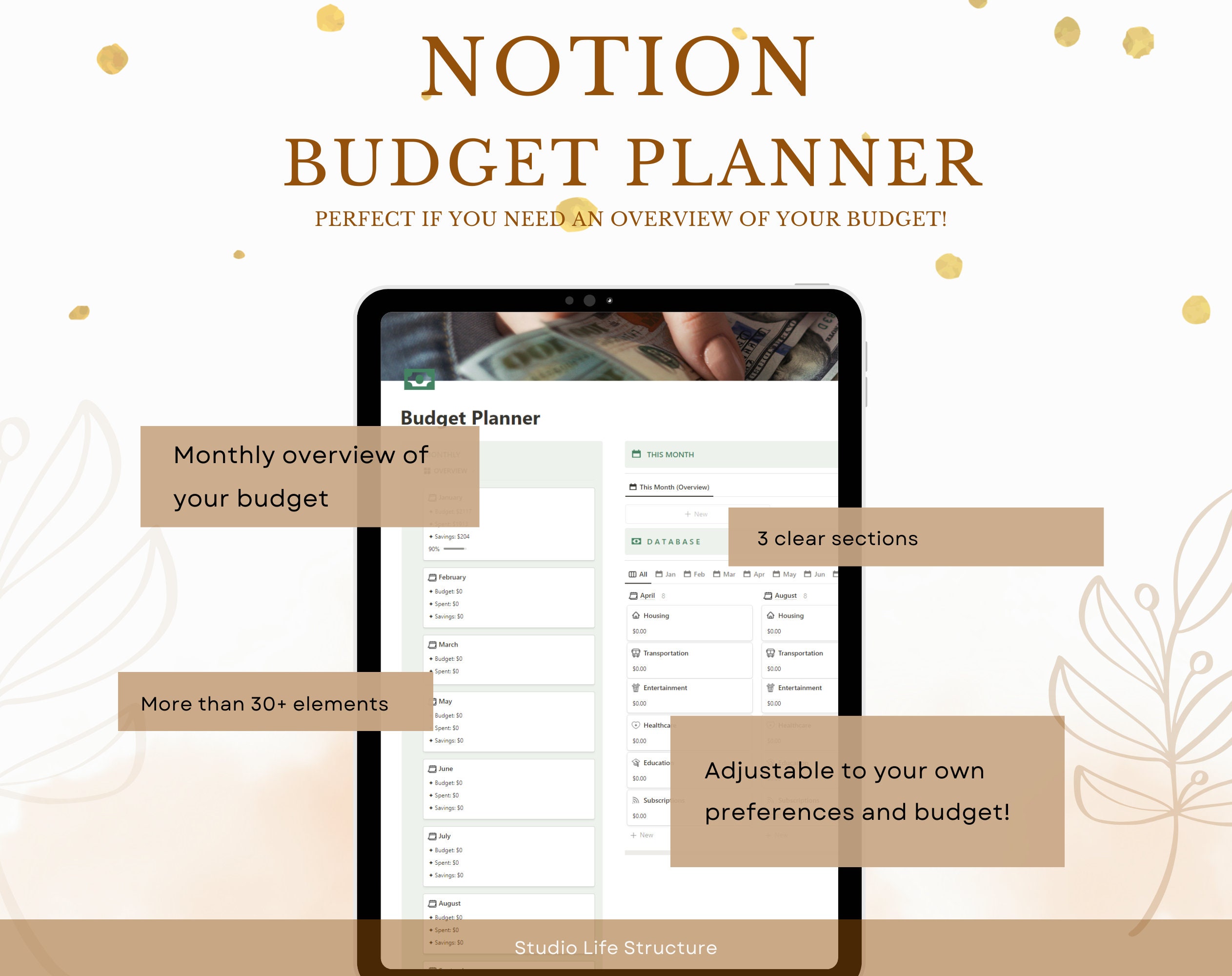 Notion Budget Planner | Notion Template | Finance Template Notion - Etsy