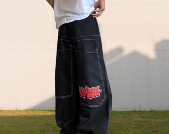 Vintage streetwear baggy jeans voor dames