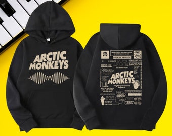 Retro, tour musicale degli Arctic Monkeys, stampa fronte-retro, felpa con cappuccio