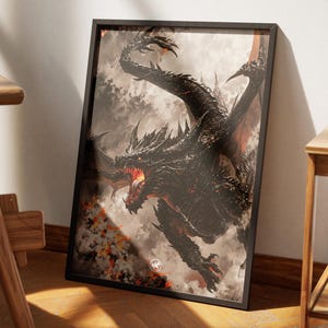 Plakat Tairn Dragon, Violet Sorrengail, Czwarte skrzydło, Sztuka ścienna, Książka Onyx Storm, Żelazny płomień, Sztuka ścienna książkowa, Pomysły na prezenty dla miłośników książek