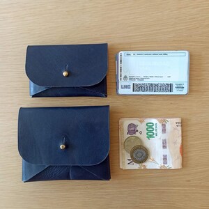 Minimalistisches pflanzlich gegerbtes Lederbrief-Set, handgefertigte Münz- und Kartenhalter, kompakte und stilvolle Geldhalter, einzigartiges Geschenk für sie