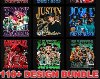 120+ T-Shirt Designs  Bootleg-Inspired Embrace Hip-Hop, Celebrity, and Vintage Rap Styles. Premium PNG Files at 300 DPI Resolution