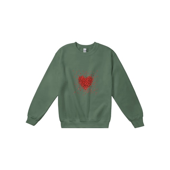 Big Heart Sweatshirt, Heart Sweater Girlfriend Gift Wife Gift