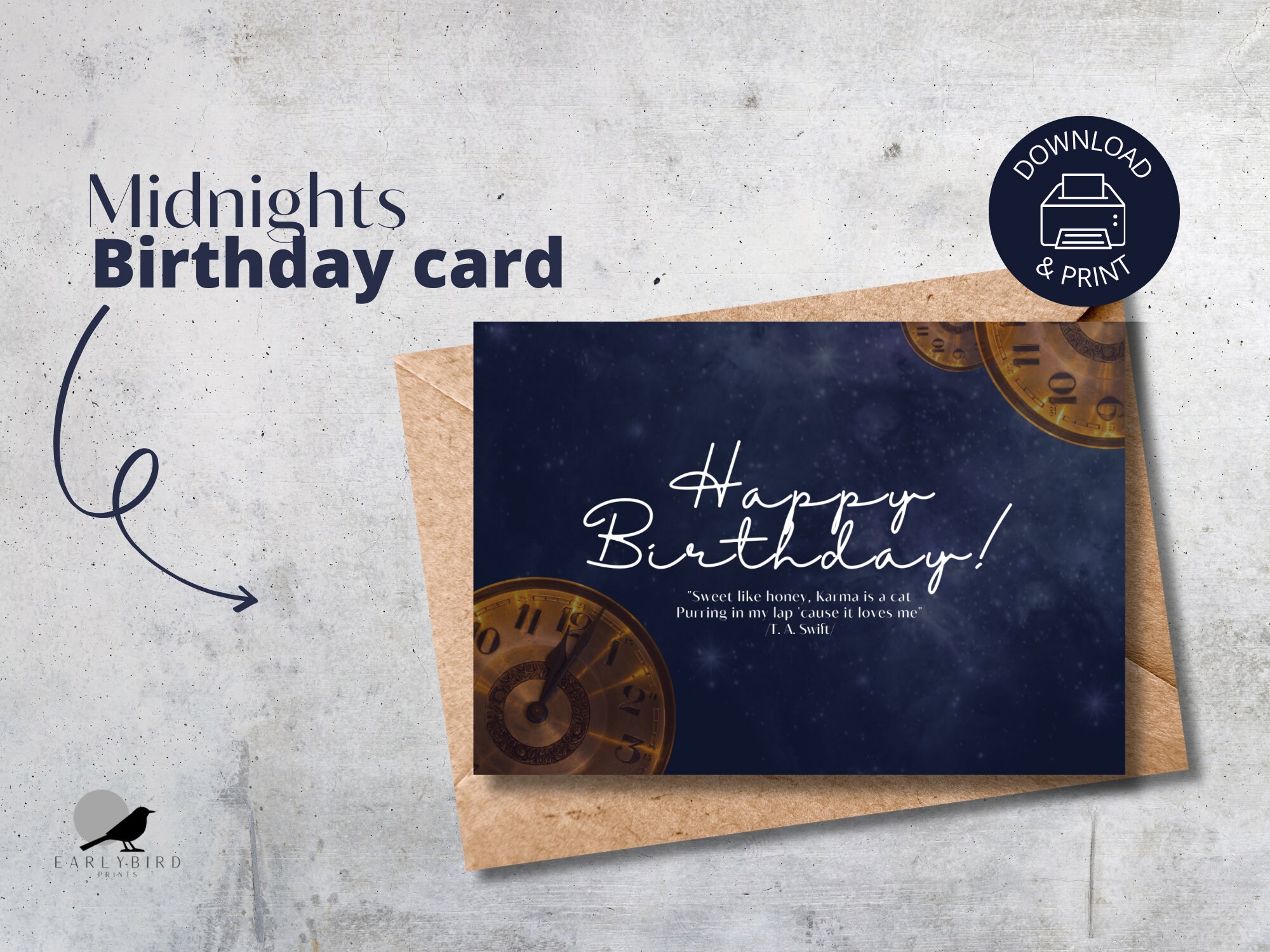 Printable Taylor Swift Birthday Card, Printable Card, Taylor Swift Fan