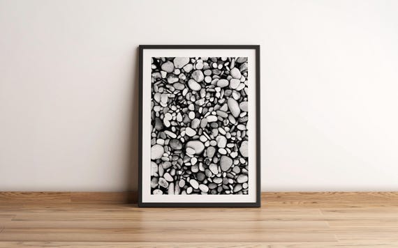 Rocky Beach Photography Print | Black and White Fine Art