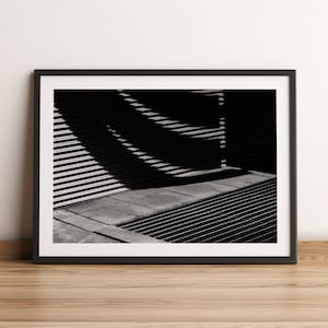 Black and White Fine Art Photography Print | Street Textures in Shadows | Monochrome Street Photography | Minimal Black and White Wall Art