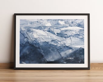 Ice Shoves Photography Print | Minimal Winter Lake Wall Art