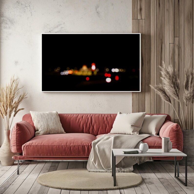 fine art photo print of street lights at night, street photography, long exposure photography, minimalist fine art home decor, color photography, fine art street photo prints, photo art prints