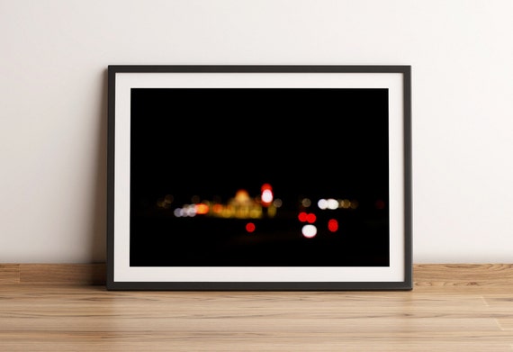 Oasis at Night Photography Print | Minimal City Lights Wall Art