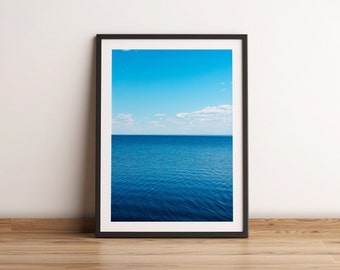 Lake Superior Fine Art Print | Blue Sky Minimalist Photography