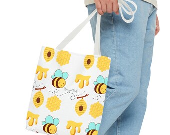 Biene Du Tiful Tragetasche | Niedliches Bienen-Design, umweltfreundliche Tasche, Einkaufstasche, Strandtasche, Geschenk für Bienenliebhaber, Frühlingsdekor